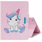 For iPad 2 / New iPad (iPad 3) / 4 Colored Drawing Pattern Horizontal Flip Leather Case with Holder & Card Slot & Wallet(Cute Unicorn) - 1