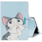 For iPad Air / Air 2 / iPad 9.7 (2017) / iPad 9.7 (2018) Colored Drawing Pattern Horizontal Flip Leather Case with Holder & Card Slot & Wallet(Cat) - 1
