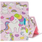 For iPad Air / Air 2 / iPad 9.7 (2017) / iPad 9.7 (2018) Colored Drawing Pattern Horizontal Flip Leather Case with Holder & Card Slot & Wallet(Multiple Unicorns) - 1