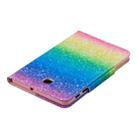 For Galaxy Tab A 8.0 (2018) T387 Colored Drawing Pattern Horizontal Flip Leather Case with Holder & Card Slot & Wallet(Striped Rainbow Sand) - 6