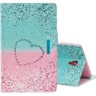 For Galaxy Tab A 10.5  T590 Colored Drawing Pattern Horizontal Flip Leather Case with Holder & Card Slot & Wallet(Two Color Love Sand) - 1