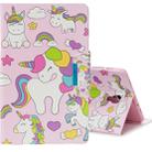 For Galaxy Tab A 10.5  T590 Colored Drawing Pattern Horizontal Flip Leather Case with Holder & Card Slot & Wallet(Multiple Unicorns) - 1