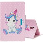 For Galaxy Tab A 10.5  T590 Colored Drawing Pattern Horizontal Flip Leather Case with Holder & Card Slot & Wallet(Cute Unicorn) - 1