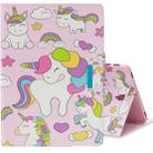 For Galaxy Tab S4 10.5 T830 Colored Drawing Pattern Horizontal Flip Leather Case with Holder & Card Slot & Wallet(Multiple Unicorns) - 1