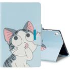 For Galaxy Tab S5e T720 Colored Drawing Pattern Horizontal Flip Leather Case with Holder & Card Slot & Wallet(Cat) - 1