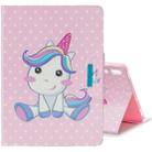 For Galaxy Tab S6 T860 Colored Drawing Pattern Horizontal Flip Leather Case with Holder & Card Slot & Wallet(Cute Unicorn) - 1