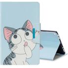 For Amazon  Kindle Fire HD10 Colored Drawing Pattern Horizontal Flip Leather Case with Holder & Card Slot & Wallet(Cat) - 1