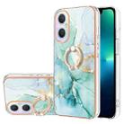 For OnePlus Nord N20 5G Electroplating Marble Pattern IMD TPU Phone Case with Ring Holder(Green 003) - 1