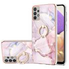 For Samsung Galaxy A33 5G Electroplating Marble IMD TPU Phone Case with Ring Holder(Rose Gold 005) - 1