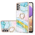 Samsung Galaxy A53 5G Electroplating Marble IMD TPU Phone Case with Ring Holder(Green 004) - 1