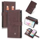 For Galaxy Note 10+ POLA Multi-function Fashion Magnetic Horizontal Flip Leather Case with Card Slots & Wallet & Photo Frame & Holder(Coffee) - 1