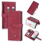 For Galaxy Note 10+ POLA Multi-function Fashion Magnetic Horizontal Flip Leather Case with Card Slots & Wallet & Photo Frame & Holder(Red) - 1