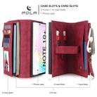 For Galaxy Note 10+ POLA Multi-function Fashion Magnetic Horizontal Flip Leather Case with Card Slots & Wallet & Photo Frame & Holder(Red) - 5