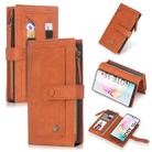 For Galaxy Note 10+ POLA Multi-function Fashion Magnetic Horizontal Flip Leather Case with Card Slots & Wallet & Photo Frame & Holder(Brown) - 1