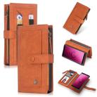 For Galaxy S9+ POLA Multi-function Fashion Magnetic Horizontal Flip Leather Case with Card Slots & Wallet & Photo Frame & Holder(Brown) - 1