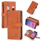 For Galaxy S10 POLA Multi-function Fashion Magnetic Horizontal Flip Leather Case with Card Slots & Wallet & Photo Frame & Holder(Brown) - 1
