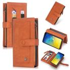 For Galaxy S10e POLA Multi-function Fashion Magnetic Horizontal Flip Leather Case with Card Slots & Wallet & Photo Frame & Holder(Brown) - 1