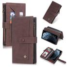 For iPhone 11 Pro Max POLA Multi-function Fashion Magnetic Horizontal Flip Leather Case with Card Slots & Wallet & Photo Frame & Holder(Brown) - 1
