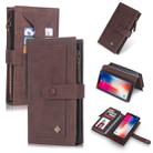 For iPhone X POLA Multi-function Fashion Magnetic Horizontal Flip Leather Case with Card Slots & Wallet & Photo Frame & Holder(Coffee) - 1