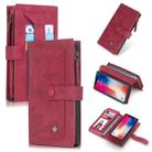 For iPhone X POLA Multi-function Fashion Magnetic Horizontal Flip Leather Case with Card Slots & Wallet & Photo Frame & Holder(Red) - 1