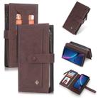 For iPhone XR POLA Multi-function Fashion Magnetic Horizontal Flip Leather Case with Card Slots & Wallet & Photo Frame & Holder(Coffee) - 1