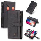 For iPhone XS POLA Multi-function Fashion Magnetic Horizontal Flip Leather Case with Card Slots & Wallet & Photo Frame & Holder(Black) - 1