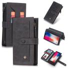 For iPhone XS Max POLA Multi-function Fashion Magnetic Horizontal Flip Leather Case with Card Slots & Wallet & Photo Frame & Holder(Black) - 1