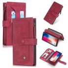 For iPhone XS Max POLA Multi-function Fashion Magnetic Horizontal Flip Leather Case with Card Slots & Wallet & Photo Frame & Holder(Red) - 1