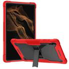 For Samsung Galaxy Tab S8 Ultra Silicone + PC Shockproof Protective Tablet Case(Red + Black) - 1