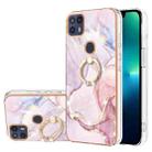 For Motorola Moto G50 5G Electroplating Marble Pattern IMD TPU Shockproof Phone Case with Ring Holder(Rose Gold 005) - 1