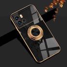 For vivo iQOO 9 6D Electroplating Full Coverage Silicone Phone Case with Magnetic Ring Holder(Black) - 1