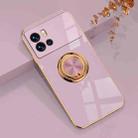 For vivo iQOO 9 Pro 6D Electroplating Full Coverage Silicone Phone Case with Magnetic Ring Holder(Light Purple) - 1