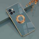For vivo iQOO 9 Pro 6D Electroplating Full Coverage Silicone Phone Case with Magnetic Ring Holder(Grandma Ash) - 1