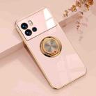 For vivo iQOO 9 Pro 6D Electroplating Full Coverage Silicone Phone Case with Magnetic Ring Holder(Light Pink) - 1