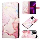 For Infinix Hot 10 X682 PT003 Marble Pattern Flip Leather Phone Case(Rose Gold LS005) - 1