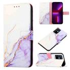 For Infinix Note 10 PT003 Marble Pattern Flip Leather Phone Case(White Purple LS006) - 1