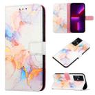 For Infinix X NEO X6810 PT003 Marble Pattern Flip Leather Phone Case(Galaxy Marble White LS004) - 1