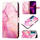 For Motorola Edge 20 PT003 Marble Pattern Flip Leather Phone Case(Pink Purple Gold LS001) - 1