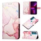 For Motorola Edge 20 PT003 Marble Pattern Flip Leather Phone Case(Rose Gold LS005) - 1