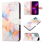 For Motorola Edge 20 Lite PT003 Marble Pattern Flip Leather Phone Case(Galaxy Marble White LS004) - 1