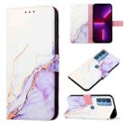 For Motorola Edge 20 Pro PT003 Marble Pattern Flip Leather Phone Case(White Purple LS006) - 1