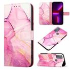 For Motorola G50 PT003 Marble Pattern Flip Leather Phone Case(Pink Purple Gold LS001) - 1