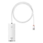 Baseus Lite Series USB-A to USB 3.0x4 HUB Adapter, Cable Length:1m(White) - 1