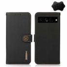 For Google Pixel 7 Pro 5G KHAZNEH Custer Genuine Leather RFID Phone Case(Black) - 1