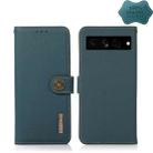 For Google Pixel 7 Pro 5G KHAZNEH Custer Genuine Leather RFID Phone Case(Green) - 1