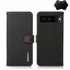 For Google Pixel 7 5G KHAZNEH Custer Genuine Leather RFID Phone Case(Black) - 1