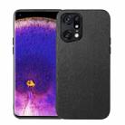 For OPPO Find X5 Pro Wood Texture PU Phone Case(Black) - 1