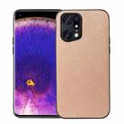 For OPPO Find X5 Pro Wood Texture PU Phone Case(Gold) - 1