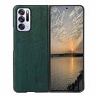 For OPPO Find N Wood Texture PU Phone Case(Green) - 1