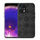 For OPPO Find X5 Pro Weave Plaid PU Phone Case(Black) - 1